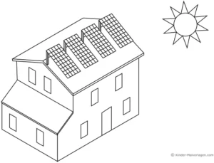 haus-mit-solarpanels-und-sonne