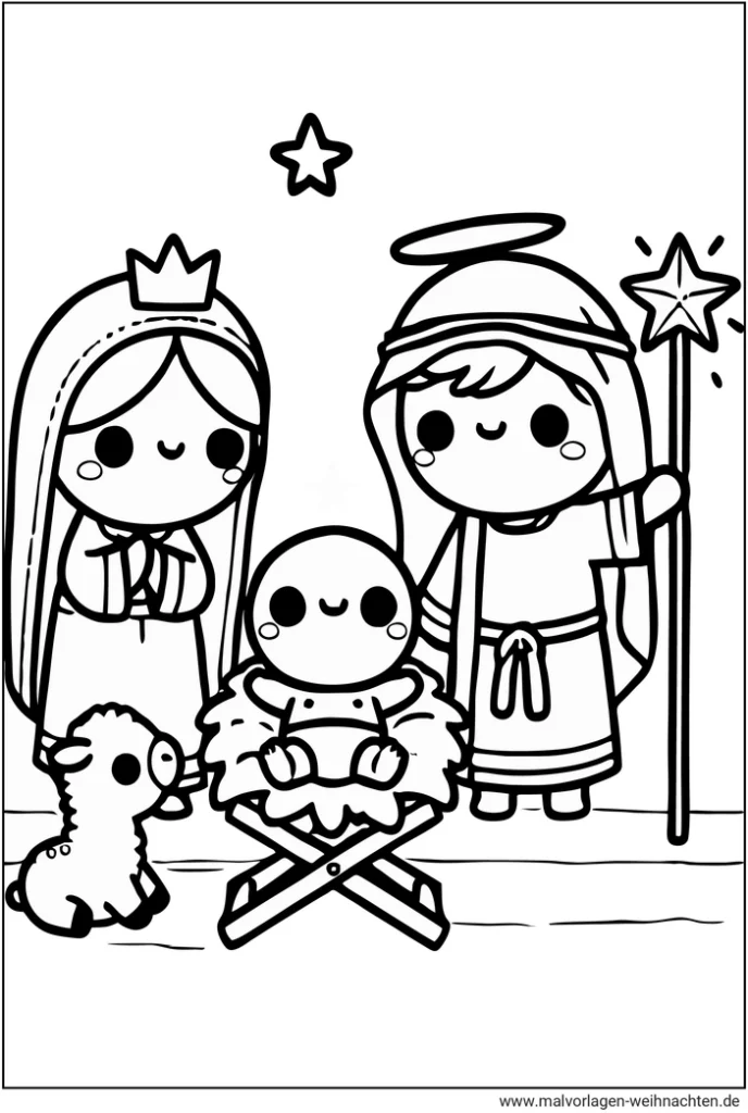heilige-familie-mit-jesuskind-und-schaf-ausmalvorlage