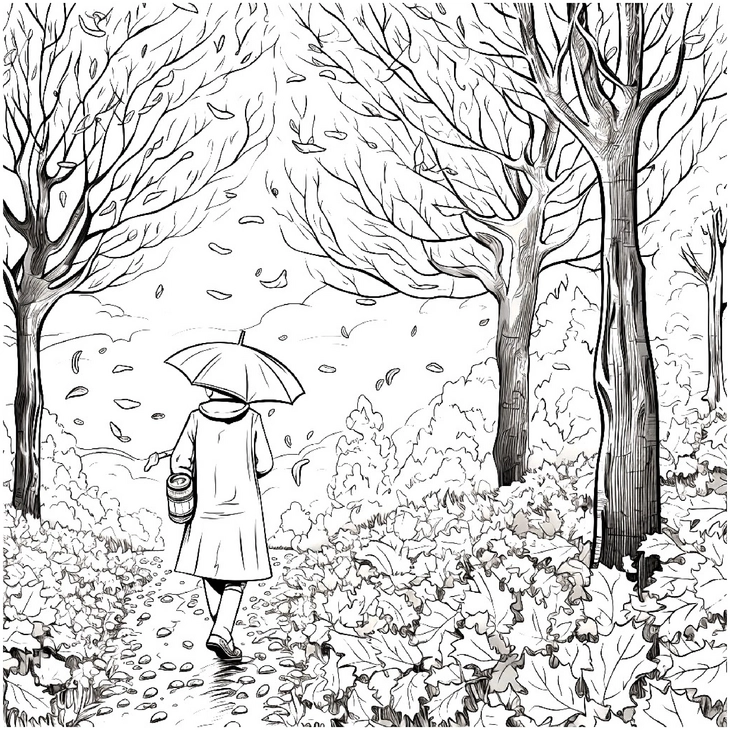 herbstspaziergang-mit-regenschirm-und-laubbäumen