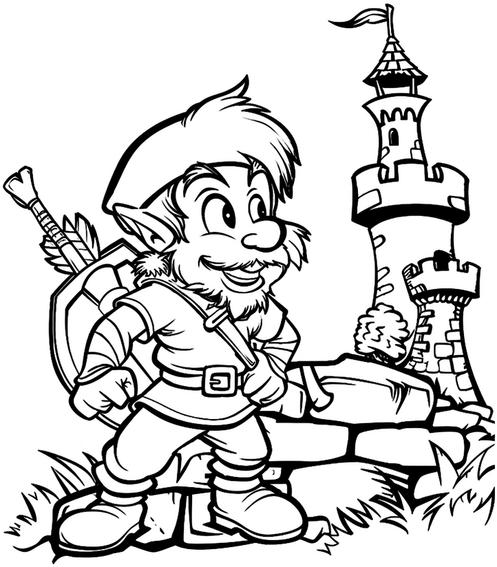 heroischer-charakter-mit-burg-ausmalbild