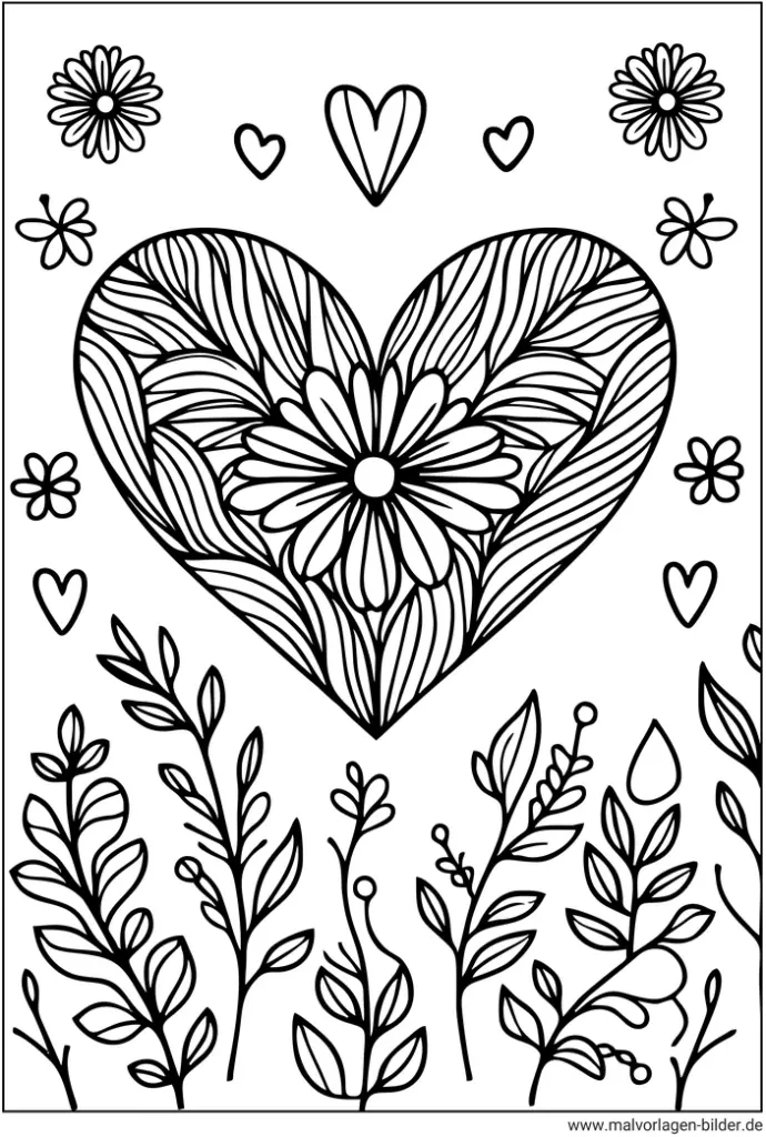 herz-blumen-ausmalvorlage