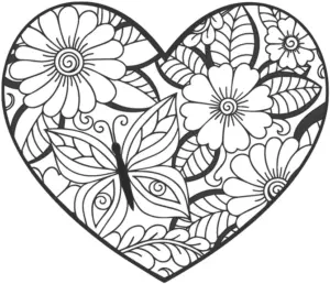 herz-blumen-und-schmetterling-ausmalvorlage