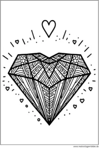 herz-in-diamantenform-ausmalvorlage