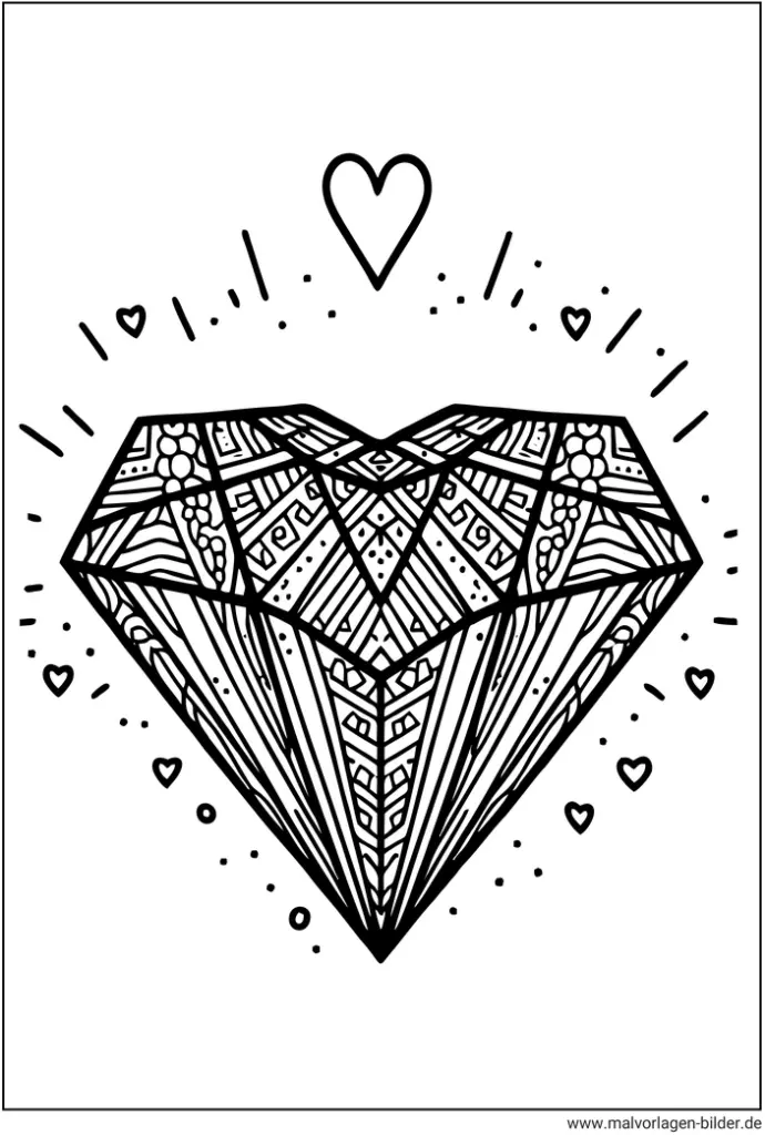 herz-in-diamantenform-ausmalvorlage