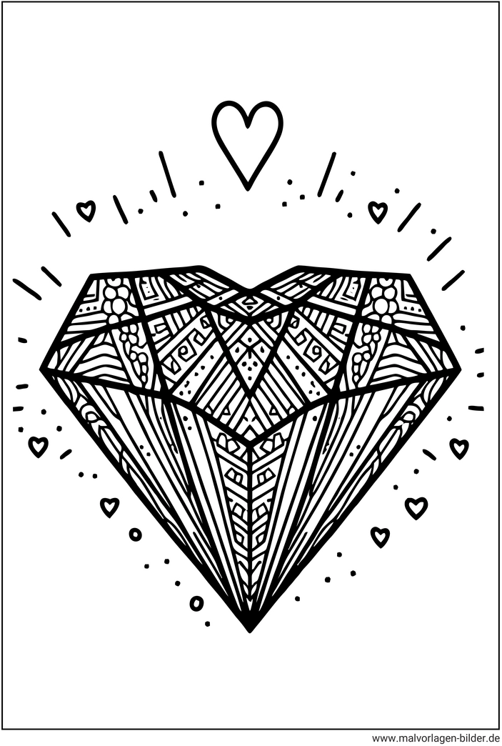 herz-in-diamantenform-ausmalvorlage
