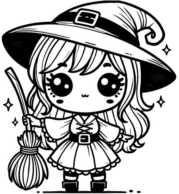 hexenmaedchen-besen-und-zauberhut