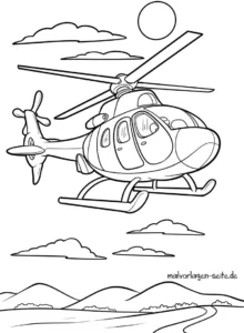 hubschrauber-in-der-luft-mit-wolken-und-sonne