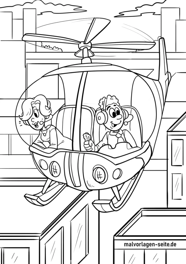 hubschrauber-malvorlage-mit-fröhlichen-figuren-in-der-stadt