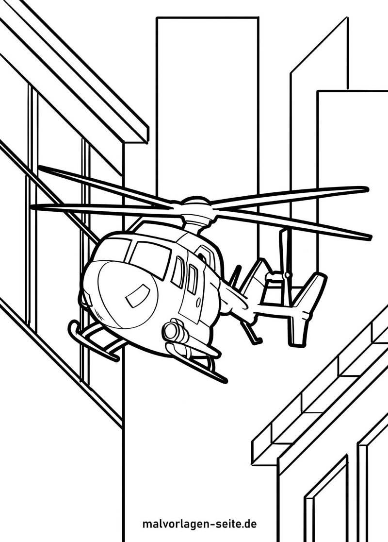 hubschrauber-zwischen-gebaeuden-ausmalvorlage