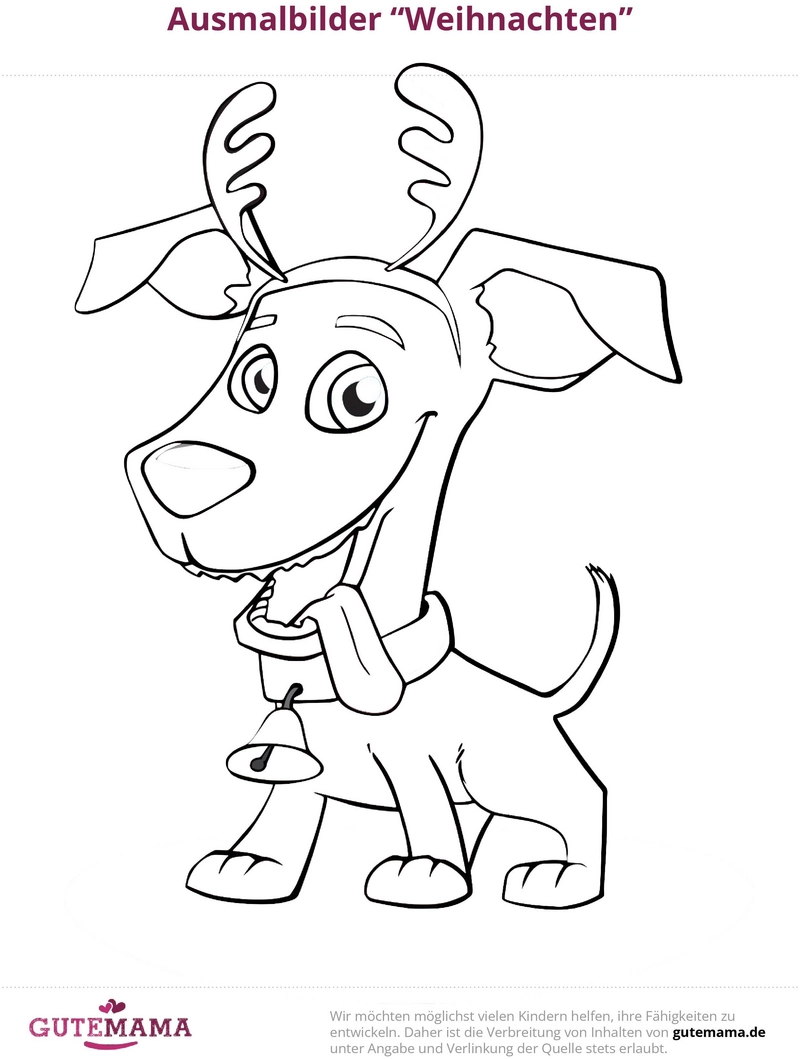 hund-als-weihnachtsrentier-ausmalvorlage