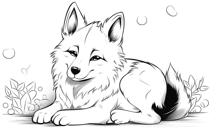 hund-entspannt-in-natur-ausmalvorlage
