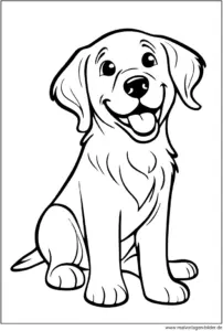 hund-goldener-retriever-ausmalbild