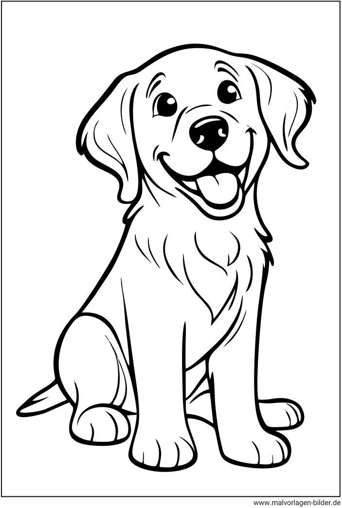 hund-goldener-retriever-ausmalbild
