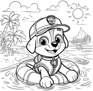 hund-im-schwimmreifen-am-strand