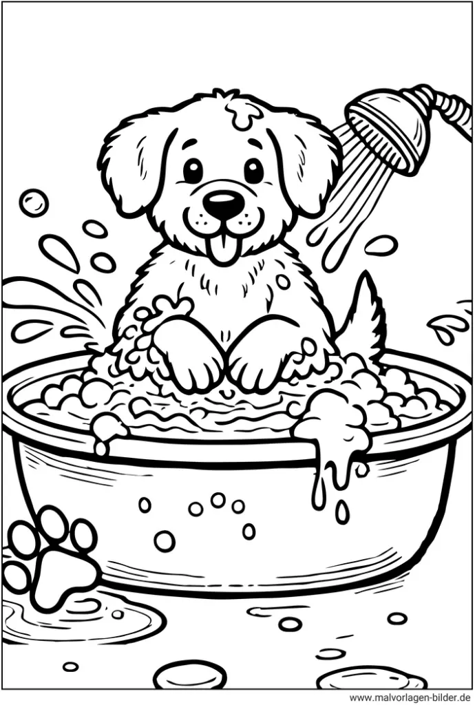 hund-in-der-badewanne-ausmalvorlage