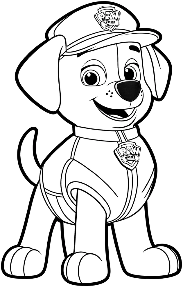 hund-in-polizeiuniform-ausmalvorlage