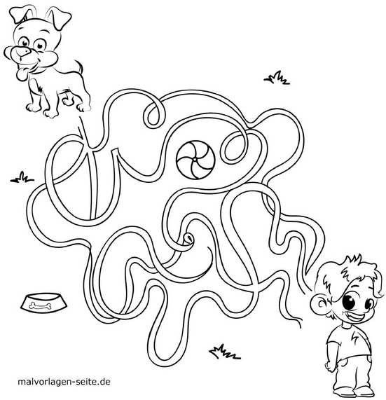 hund-junge-verschlungener-weg-malen