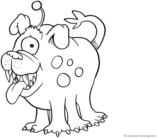 hund-mit-alien-elementen-malvorlage