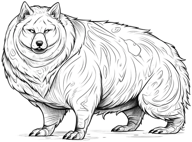 hund-mit-fliessenden-formen-ausmalvorlage