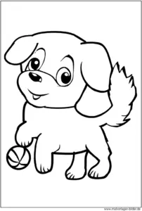 hund-spielt-mit-einem-ball-ausmalvorlage