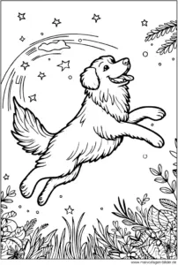 hund-springt-in-der-luft-ausmalvorlage