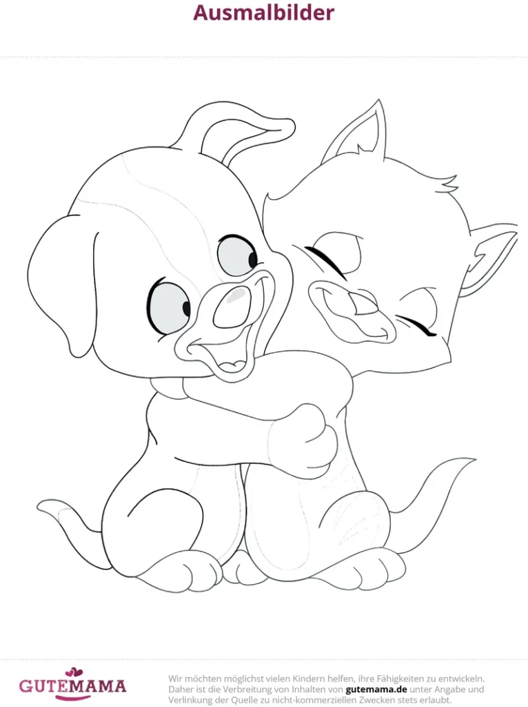 hund-und-katze-ausmalvorlage