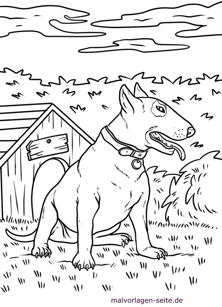 hund-vor-hundehuette-ausmalvorlage