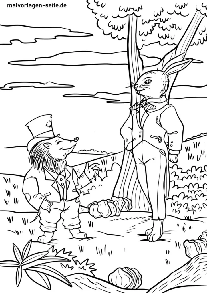 igel-und-hase-in-einer-fantasievollen-landschaft