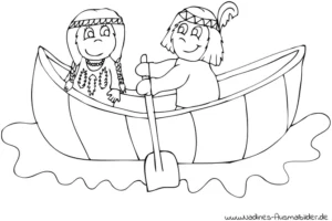 indianerkinder-im-kanu-malvorlage
