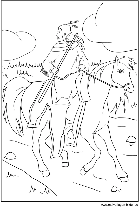 indianischer-reiter-auf-pferd-in-natur