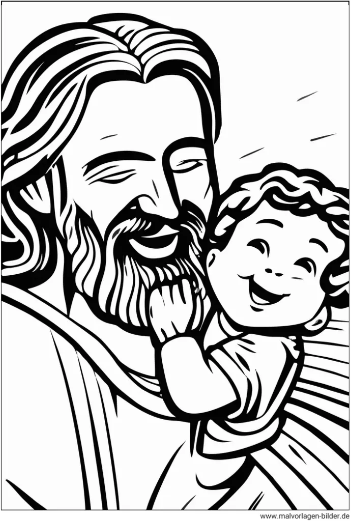 jesus-segnet-die-kinder-ausmalbild