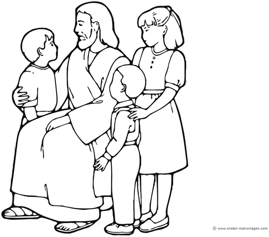 jesus-spricht-mit-kindern-ausmalvorlage