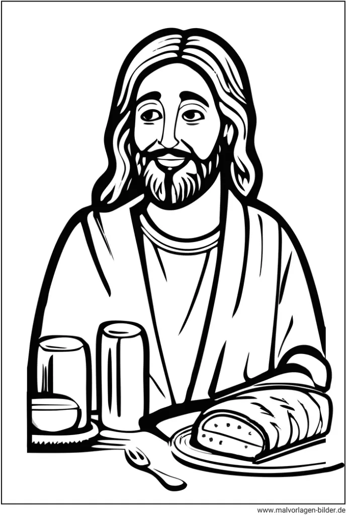 jesus-teilt-brot-und-wein-malvorlage