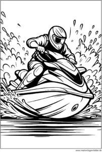 jetski-fahrer-im-wasser-ausmalbild