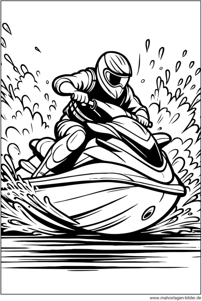 jetski-fahrer-im-wasser-ausmalbild