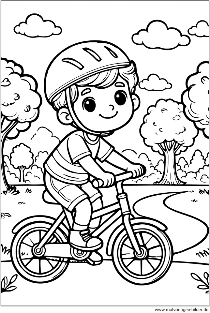 junge-faehrt-fahrrad-in-der-natur