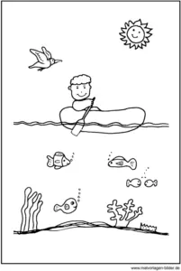 junge-im-boot-mit-fischen-ausmalvorlage