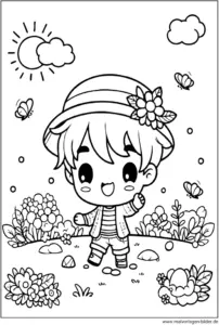 junge-im-fruehling-ausmalbild