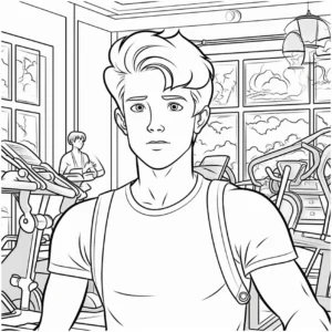 junge-in-der-turnhalle-malvorlage