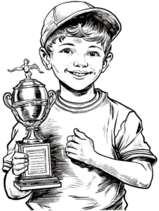 junge-mit-pokal-ausmalvorlage