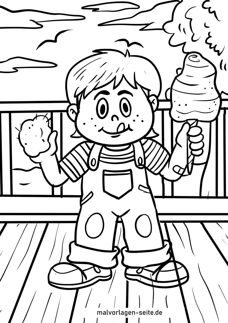 junge-mit-zuckerwatte-und-eis-malen