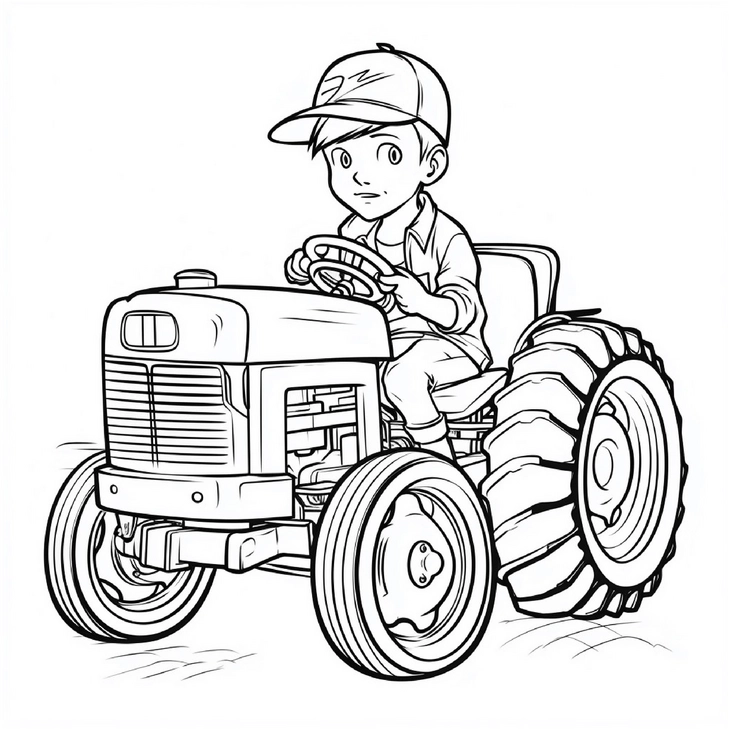 junge-traktor-fahren-malen-vorlage