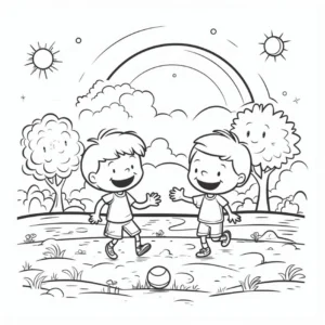 jungen-spielen-im-sommer-mit-ball-und-regenbogen