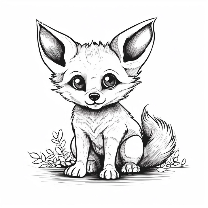 junger-fuchs-in-der-natur-ausmalvorlage