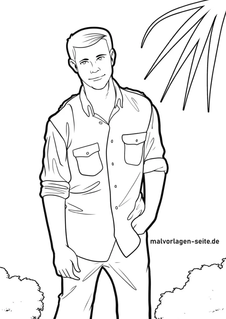 junger-mann-in-der-natur-ausmalvorlage