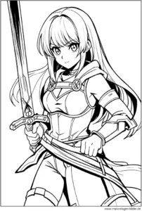 kaempferin-mit-schwert-ausmalvorlage