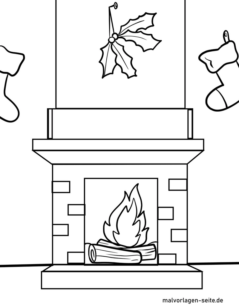 kamin-mit-socken-und-mistelzweig
