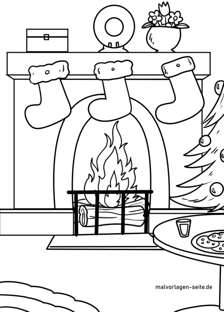 kamin-mit-weihnachtsstrumpfen-und-baum