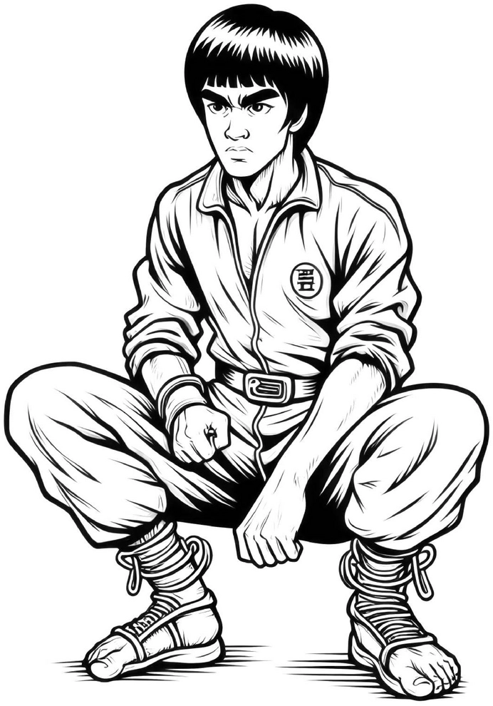 kampfkuenstler-ausmalbild-aktivität