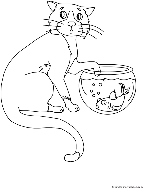 katze-im-aquarium-mit-goldfisch-ausmalvorlage